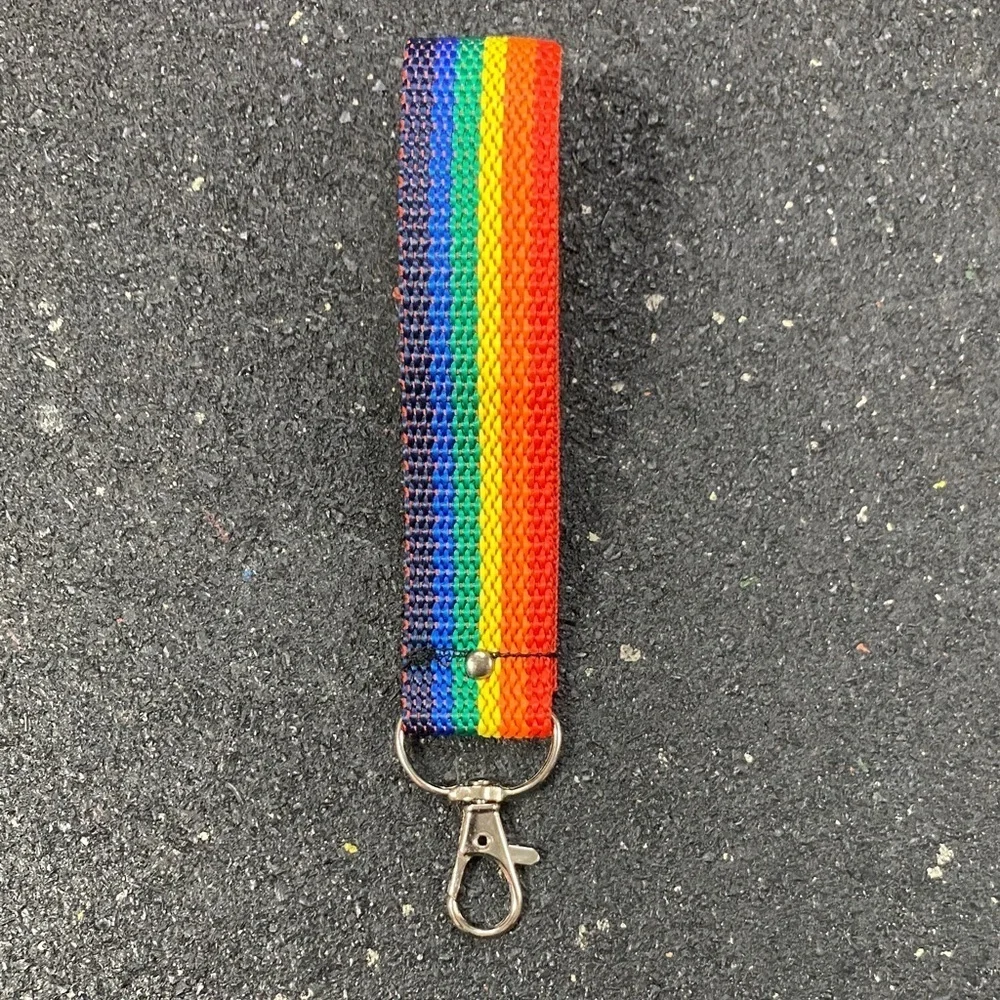 Handmade Rainbow Keychain Wristlet